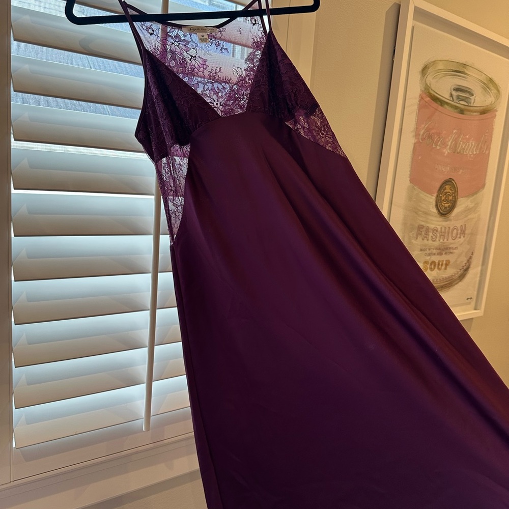 Hera Collection Purple Chemise with Lace Detail